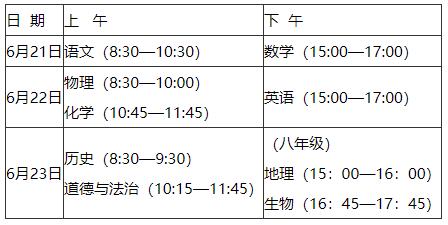 2024年厦门中考时间（考试时间）