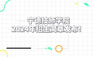 宁德技师学院2024年招生简章发布！